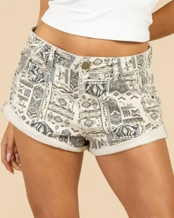 Stevie Tiki Micro Denim Shorts