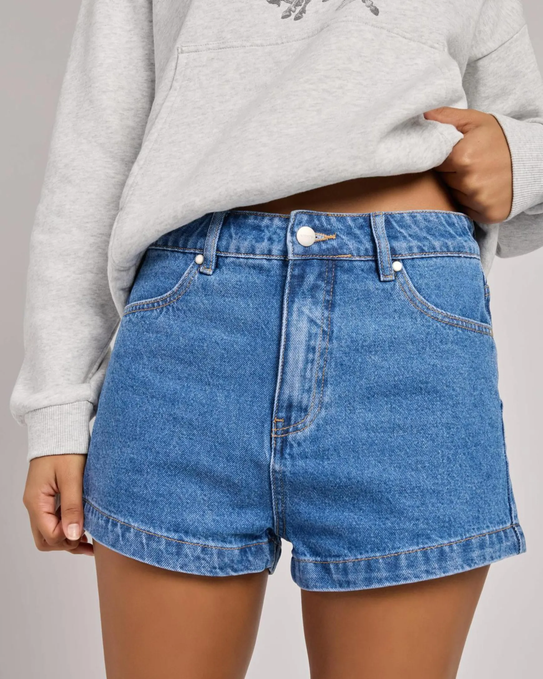Studio High Waist Denim Shorts