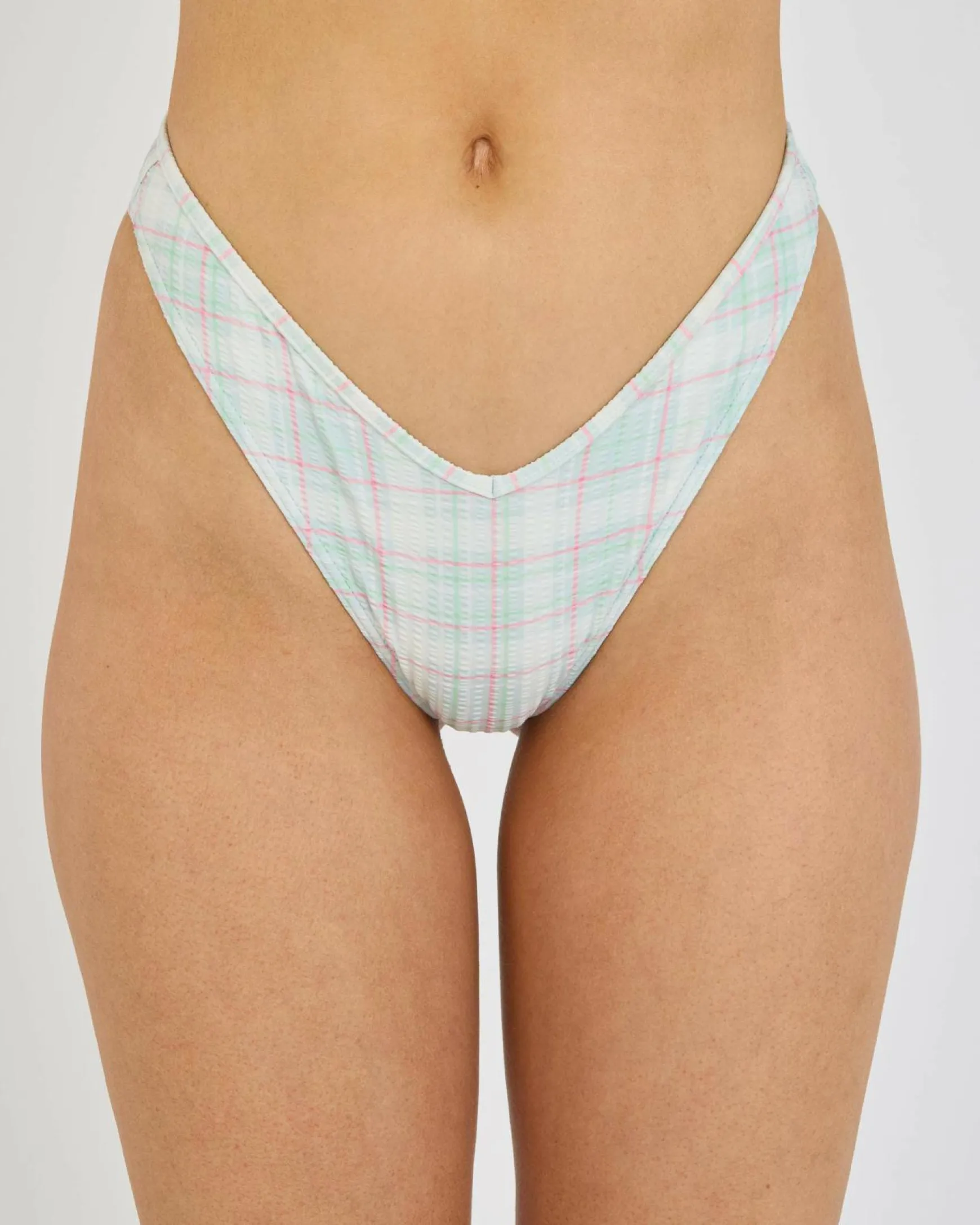 Summer Plaid V Medium French Bikini Bottom