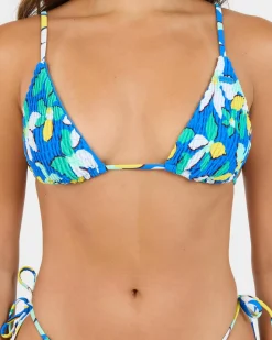 Sunny Days Floral Tiki Sliding Triangle Bikini Top