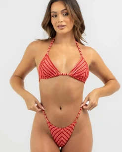 Terry Sands Stripe String Bikini Bottom
