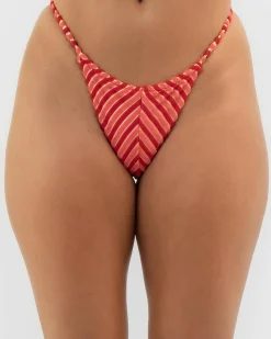 Terry Sands Stripe String Bikini Bottom