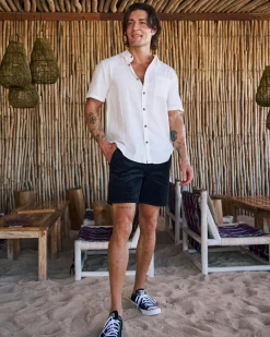 Texture Elastic Waist Shorts