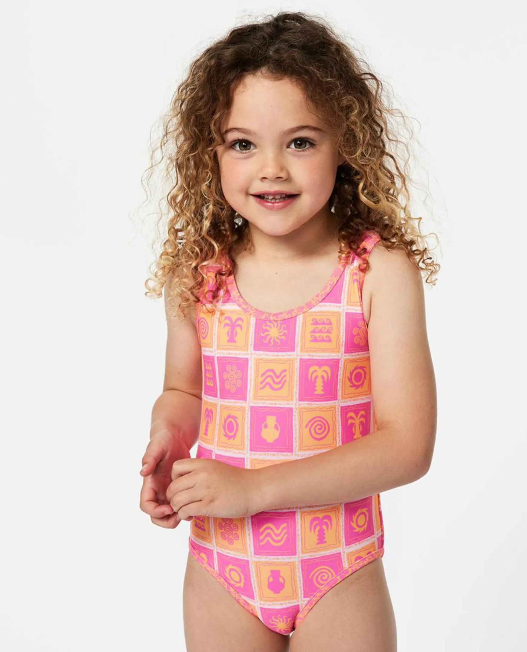 Toddler's Floral Reversible One Piece Swimsuit