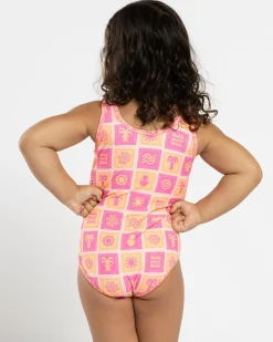 Toddler's Floral Reversible One Piece Swimsuit