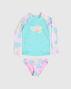Toddlers' Tropical Square Long Sleeve Rash Vest Set