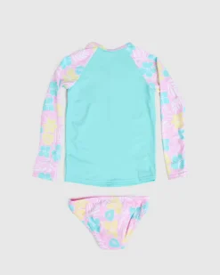 Toddlers' Tropical Square Long Sleeve Rash Vest Set