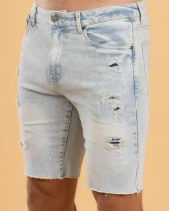 Torn Denim Walk Shorts