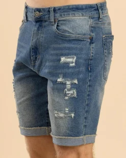 Torn Denim Walk Shorts