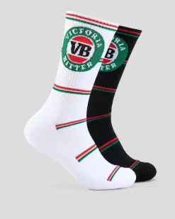 VB Stripe Logo Sneaker Sock 2 Pack
