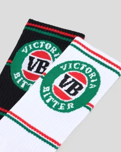 VB Stripe Logo Sneaker Sock 2 Pack