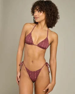 Vintage Floral Slide Tri Bikini Top