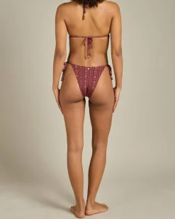 Vintage Floral Tie Side Hi Cut Bikini Bottom