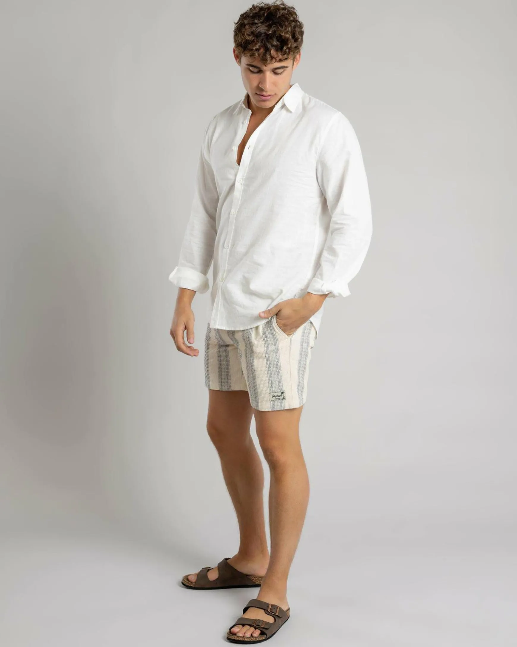 Waffle Elastic Waist Shorts