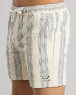 Waffle Elastic Waist Shorts