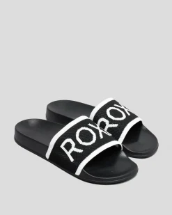 Womens Roxy Slippy Knit Slide Sandals