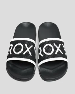 Womens Roxy Slippy Knit Slide Sandals