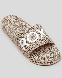 Womens Roxy Slippy Printed Slide Sandals