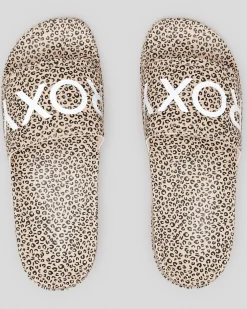 Womens Roxy Slippy Printed Slide Sandals