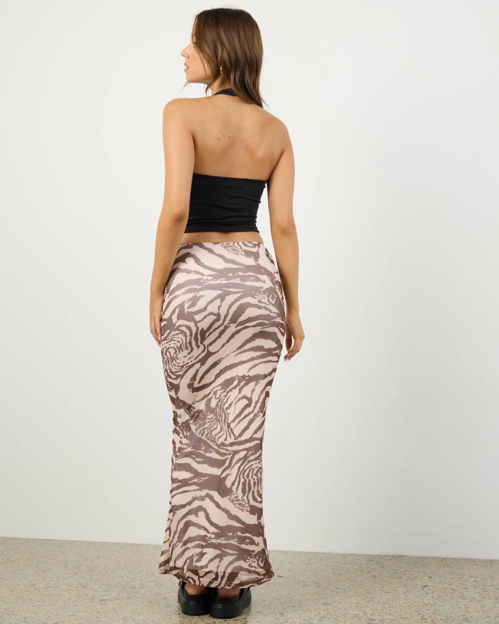 Zebra Maxi Skirt