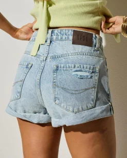 Zuma Roll Up Denim Shorts